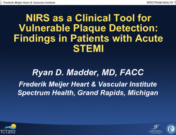 NIRS as a Clinical Tool for Vulnerable Plaque Detection: Findings in Patients with Acute STEMI