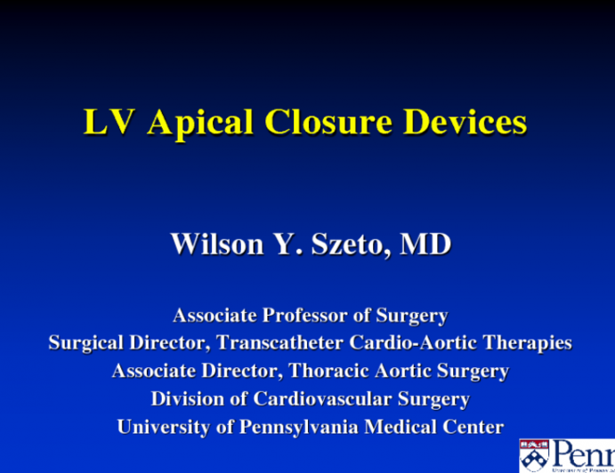 LV Apical Closure Devices