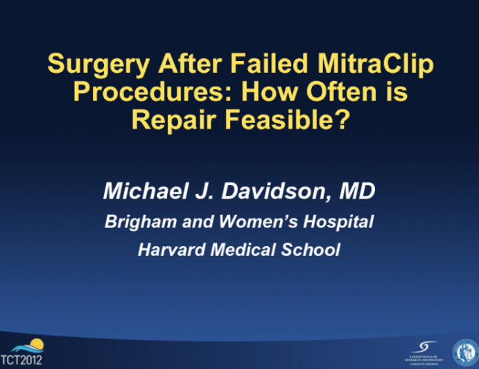 Surgery After Failed MitraClip Procedures: How Often Is Repair Feasible?