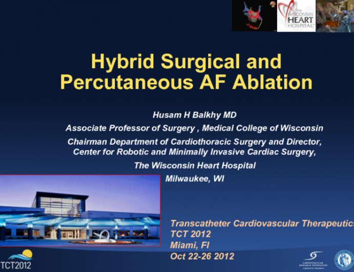 Hybrid Surgical and Percutaneous AF Ablation