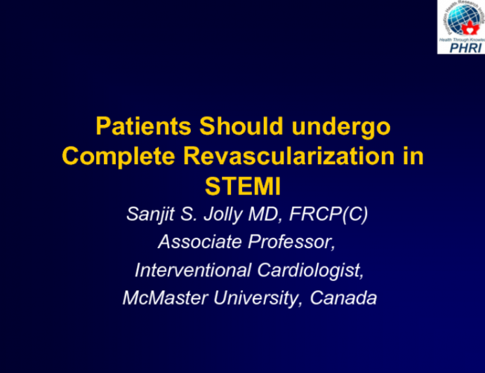 Against: Patients Should Undergo Complete Revascularization in One Sitting: Longer Term Outcomes Will Be Superior!