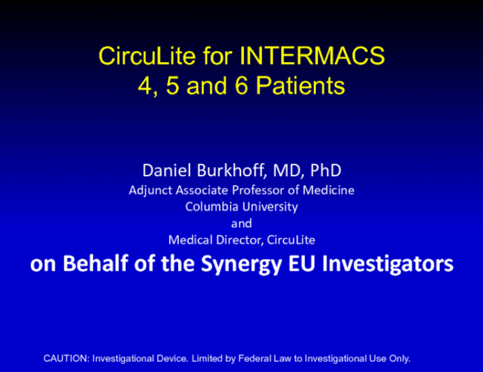 CircuLite for Patients with INTERMACS 4, 5, and 6