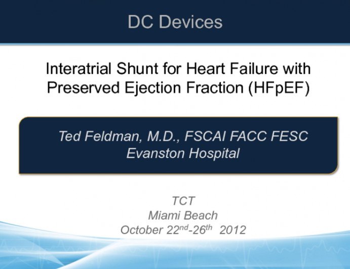 DC Devices: Interatrial Shunt for HFPEF