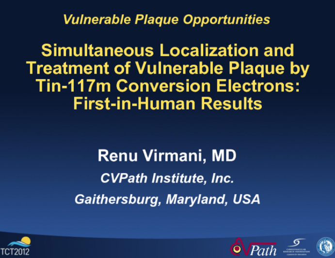 Simultaneous Localization and Treatment of Vulnerable Plaque by Tin-117m Conversion Electrons: First-in-Human Results