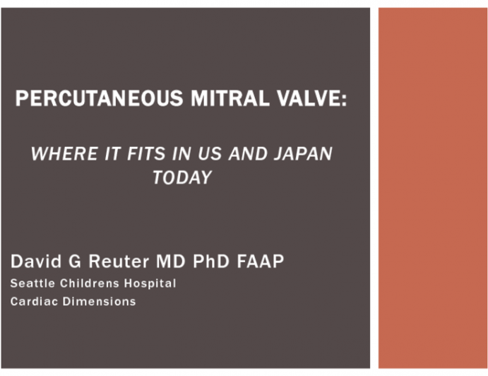 Percutaneous Mitral Valve: Where It Fits in Japan-US Today