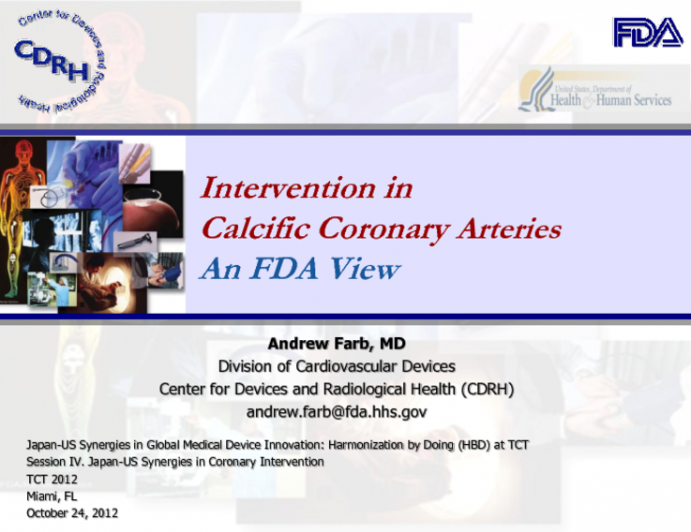 Intervention in Calcific Coronary Arteries: A PMDA View