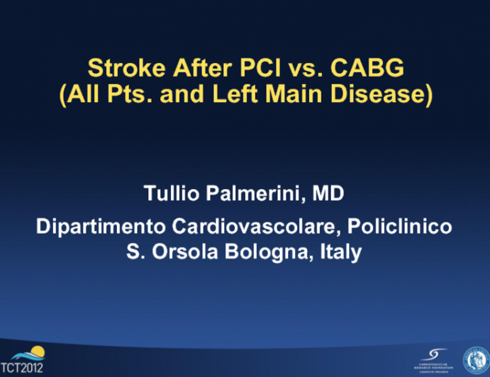 Stroke After PCI vs. CABG (All Patients and Left Main Disease)