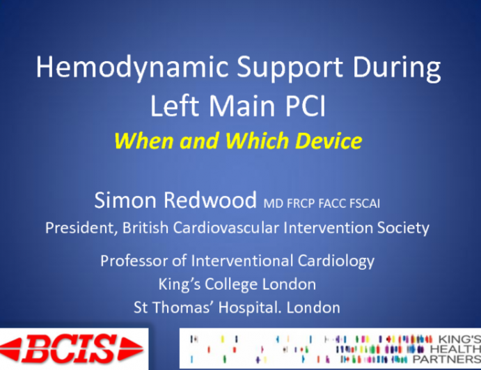 Hemodynamic Support During Left Main PCI: When and Which Device?