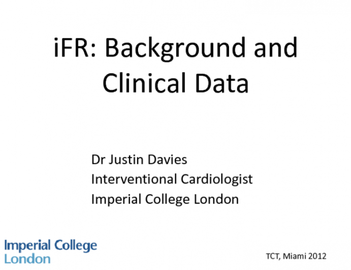 iFR: Background and Clinical Data