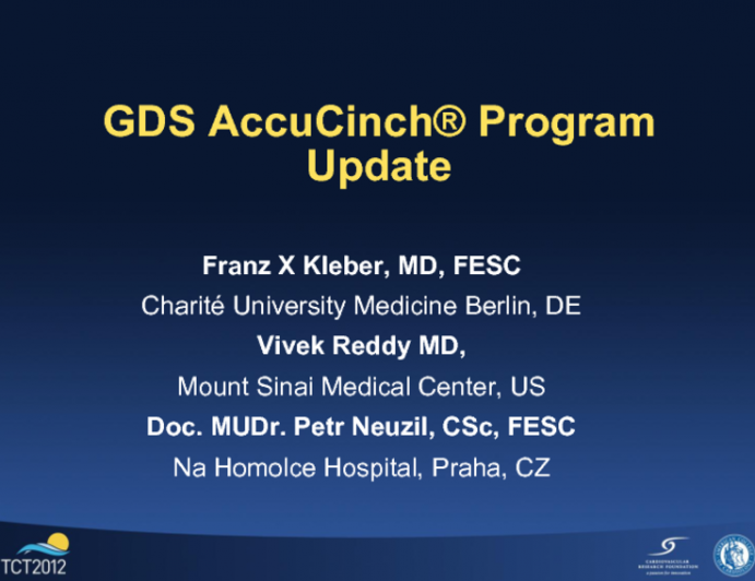 Accucinch (Guided Delivery Systems) Program Update