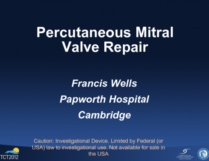 First Report: St. Jude Medical Percutaneous Mitral Repair Device: Device Description, Preclinical, and First-in-Human Results