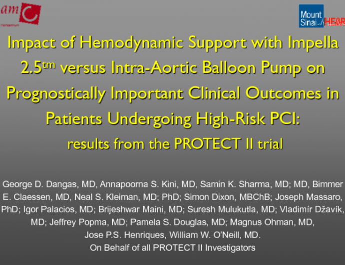 TCT-67. Impact of Hemodynamic Support with Impella vs. Intraaortic Balloon Counterpulsation on Prognostically Important Ischemic Endpoints: Results from the PROTECT-II Trial