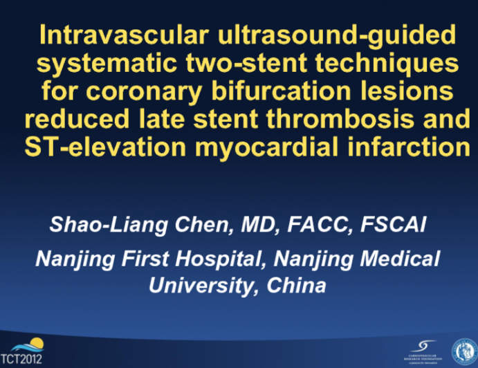 TCT-71. Intravascular Ultrasound-guided Systematic Two-stent Techniques for Coronary Bifurcation Lesions Reduced Late Stent Thrombosis and ST-elevation Myocardial Infarction