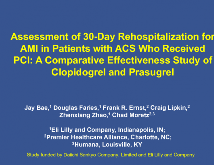 TCT-53. Assessment of 30-day Rehospitalization for Acute Myocardial Infarction in Patients with Acute Coronary Syndrome Who Received Percutaneous Coronary Intervention: A...