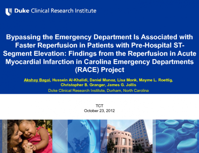 TCT-64. Bypassing the Emergency Department is Associated with Faster Reperfusion in Patients with Pre-hospital ST-segment Elevation: Findings from the Reperfusion of Acute...