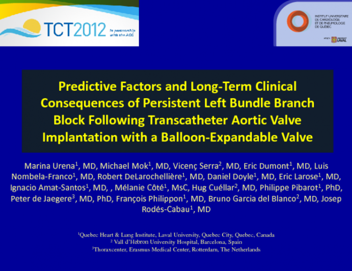 TCT-90. Predictive Factors and Long-Term Clinical Consequences of Persistent Left Bundle Branch Block Following Transcatheter Aortic Valve Implantation with a...