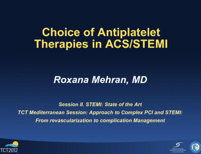 Choice of Antiplatelet Therapies in ACS/STEMI