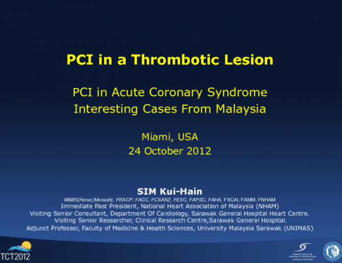 PCI in a Thrombotic Lesion