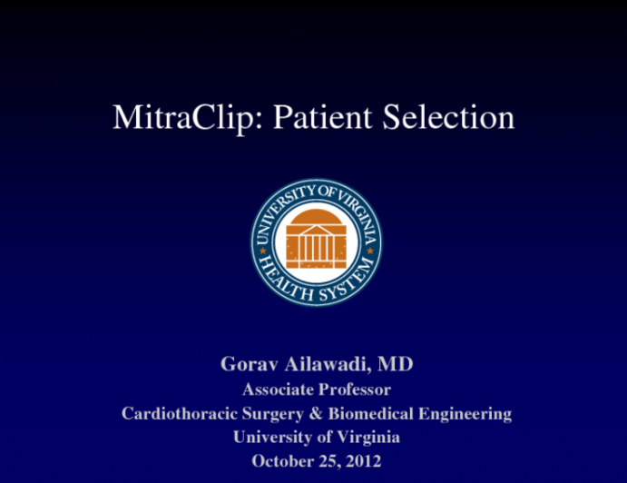Patient Selection for MitraClip Procedures