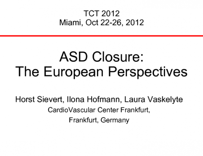 ASD Closure: The European Perspectives