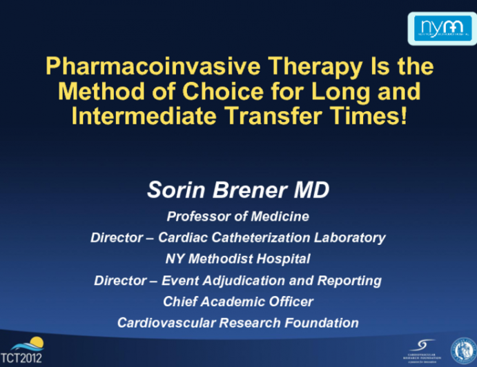 Debate: Pharmacoinvasive Therapy Is the Method of Choice for Long and Intermediate Transfer Times!