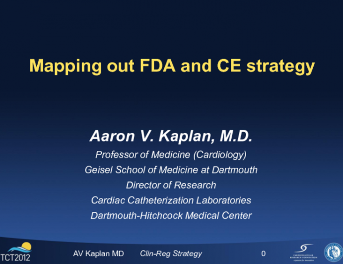 Mapping out FDA and CE Strategy