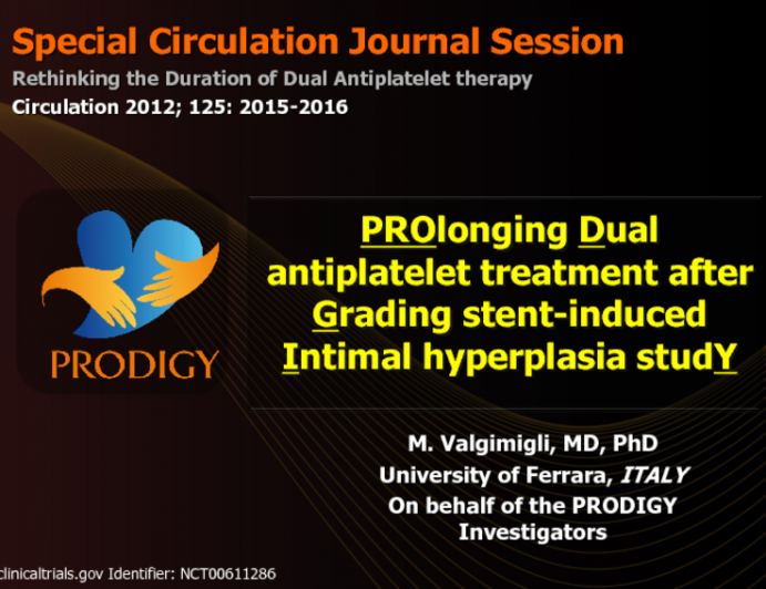 "Short- Versus Long-term Duration of Dual Antiplatelet Therapy After Coronary Stenting: A Randomized Multicentre Trial." Circulation. 2012;125:2015-2026.