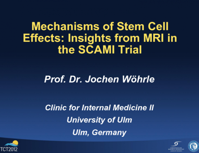 Mechanisms of Stem Cell Effects: Insights from MRI in the SCAMI Trial