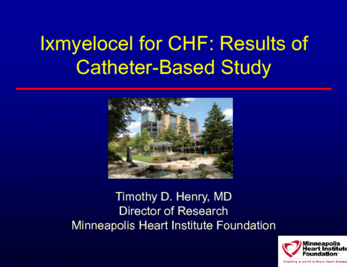 Ixmyelocel-T for CHF: Results of Catheter-based Study