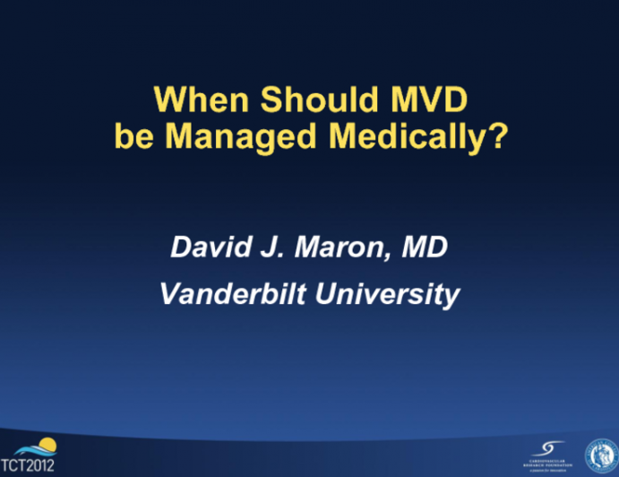 When Should MVD be Managed Medically?