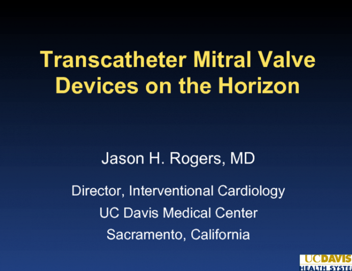 Transcatheter Mitral Valve Devices on the Horizon