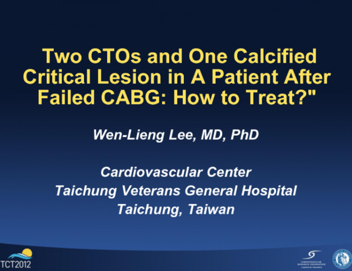 Multiple CTOs and a Calcified Critical Lesion After Failed CABG