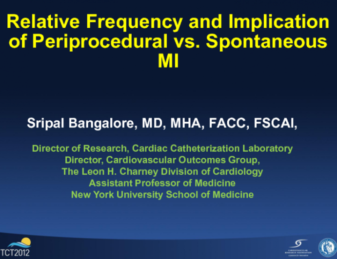 Relative Frequency and Implication of Periprocedural vs. Spontaneous MI