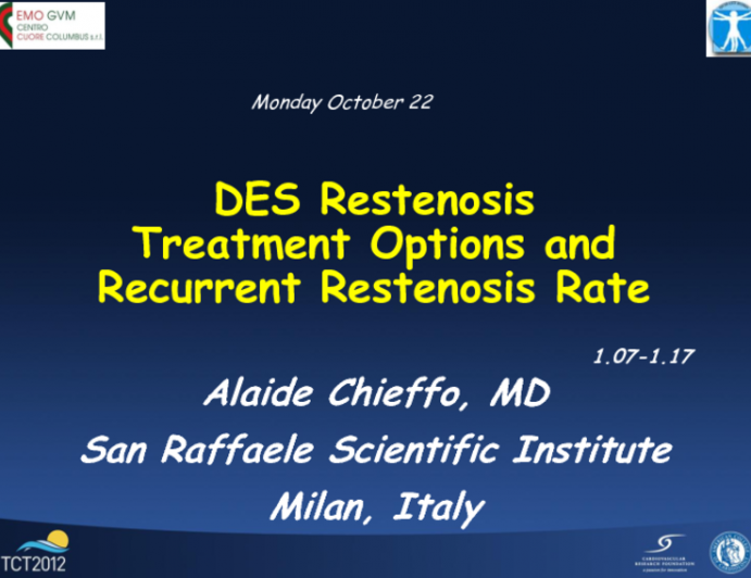 DES Restenosis: Treatment Options and Recurrent Event Rates