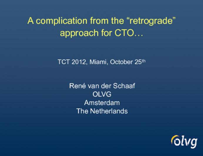 A Complication from the Retrograde Approach for CTO