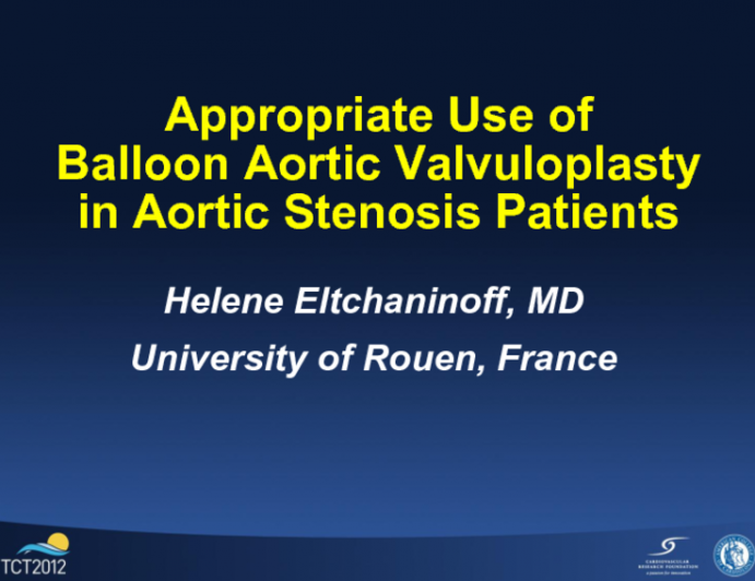 Appropriate Use of Balloon Aortic Valvuloplasty in Aortic Stenosis Patients