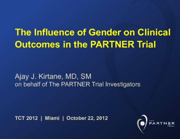 The Influence of Gender on Clinical Outcomes in the PARTNER Trial