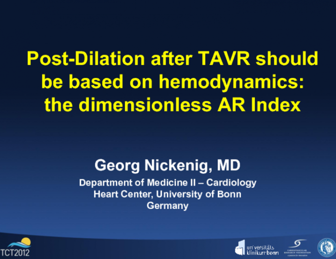 AND, Should Also be Based on Hemodynamic Assessments: The Dimensionless AR Index