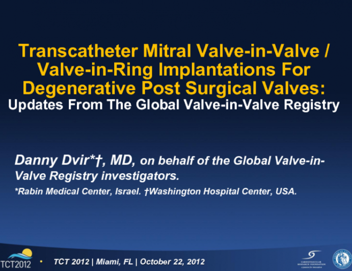 Updates from the Worldwide Valve-in-Valve TAVR Registry