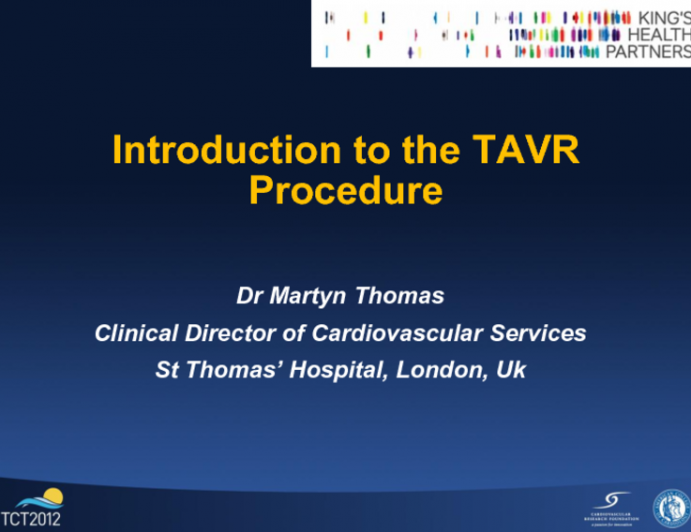 Introduction to the TAVR Procedure