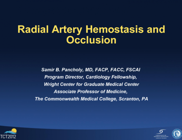 Radial Artery Hemostasis and Occlusion