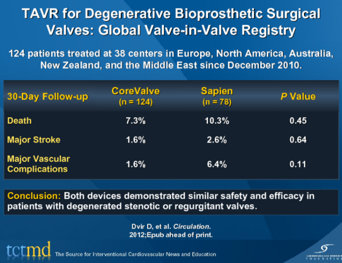 TAVR for Degenerative Bioprosthetic Surgical Valves: Global Valve-in-Valve Registry