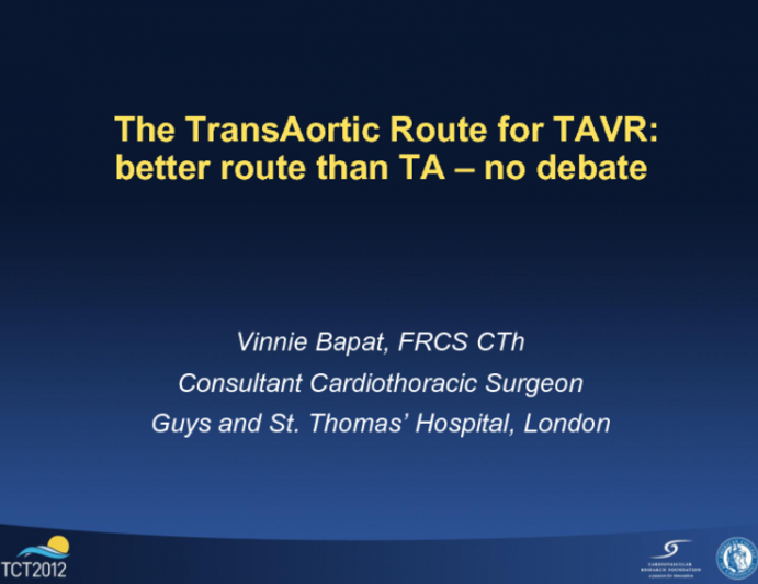 The Aortic Root is the Only Way to Go - No Need for a Debate!