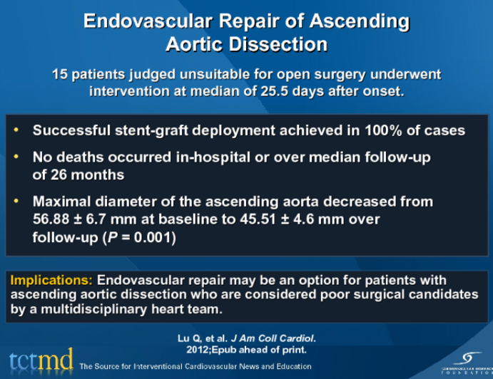 Endovascular Repair of Ascending Aortic Dissection