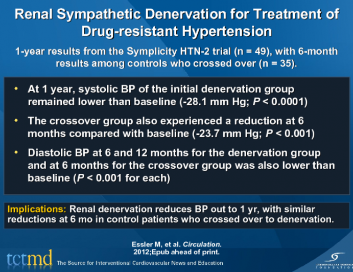 Renal Sympathetic Denervation for Treatment of Drug-resistant Hypertension