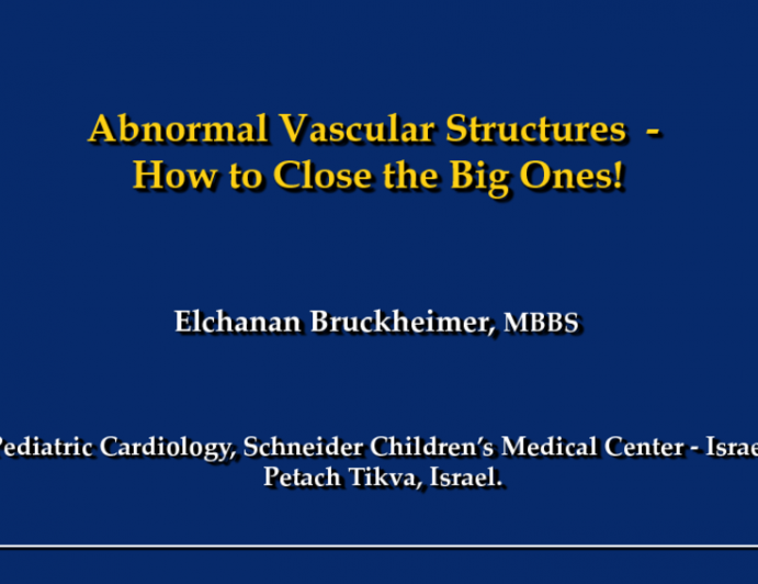 Abnormal Vascular Structures - How to Close the Big Ones!