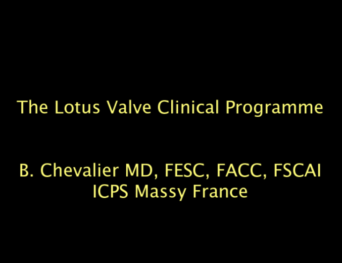 The Lotus Valve Clinical Programme