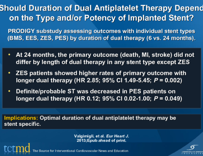 Should Duration of Dual Antiplatelet Therapy Depend on the Type and/or Potency of Implanted Stent?