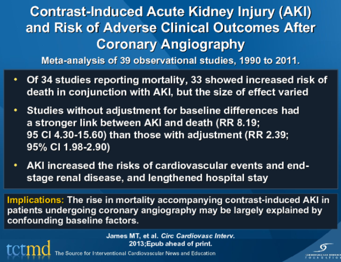 Contrast-Induced Acute Kidney Injury (AKI) and Risk of Adverse Clinical Outcomes After Coronary Angiography