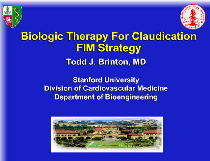 Biologic Therapy For Claudication FIM Strategy